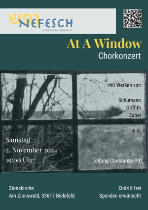 Plakat des Konzerts „At a Window“ in Bielefeld