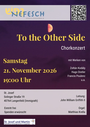 Plakat des Konzerts „To the Other Side – Auf die andere Seite“ in Langenfeld