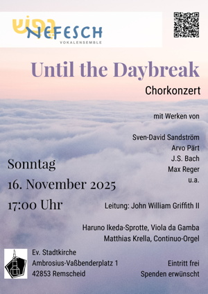 Plakat des Konzerts „Until the Daybreak“ in Remscheid
